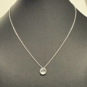 David Yurman Blue Topaz Chatelaine Pendant Necklace Sterling - Dec Birthstone!